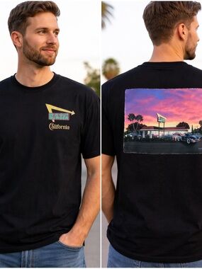 In-N-Out Burger California Tee-T-Shirt Size L Black Graphic Back 100% Cotton